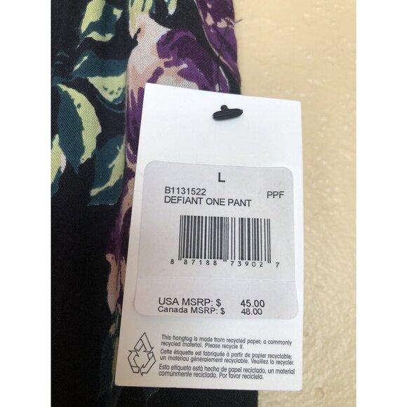 Volcom Women's Purple Summer Casual Defiant One Floral Print Harem Pants  M L - Picture 3 of 12